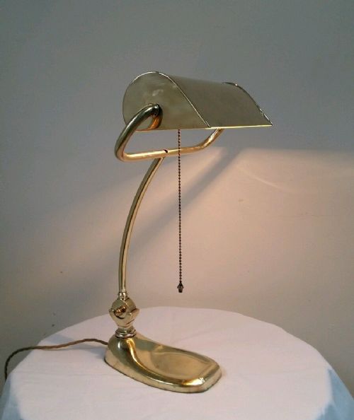 Edwardian Brass Desk/table Bankers Lamp