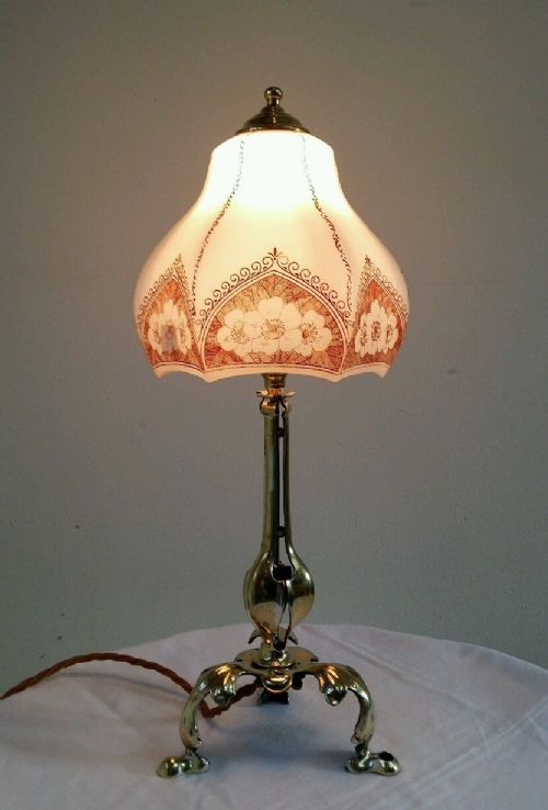 fig 1. C1900 Edwardian Unusual Pullman Brass and Steel Lamp