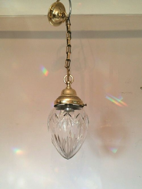 C1910 Pineapple Cut Crystal Ceiling Light Original Gallery