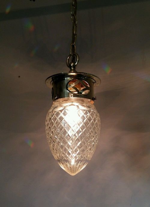 C1910 Pineapple Cut Crystal Ceiling Light