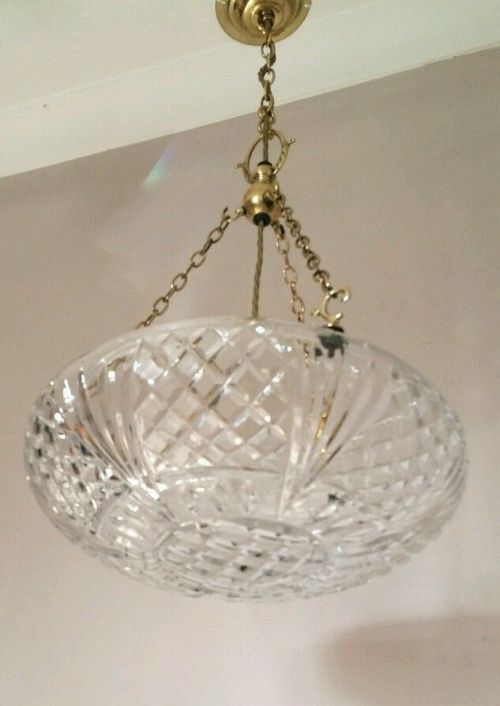 fig 1. c1910 Cut Crystal Ceiling Light