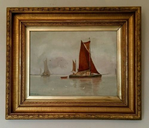 Oil on Canvas Painting Signed H Beech 1919