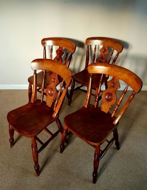 J Sharples C1880 Elm Kitchen Chairs