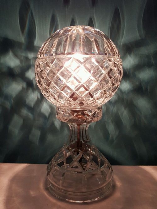 C1920 Cut Crystal Mushroom Table Lamp
