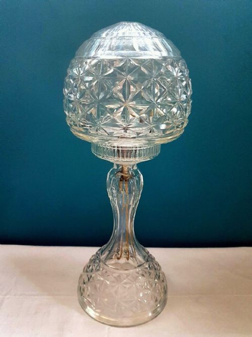 C1920 Cut Crystal Mushroom Table Lamp