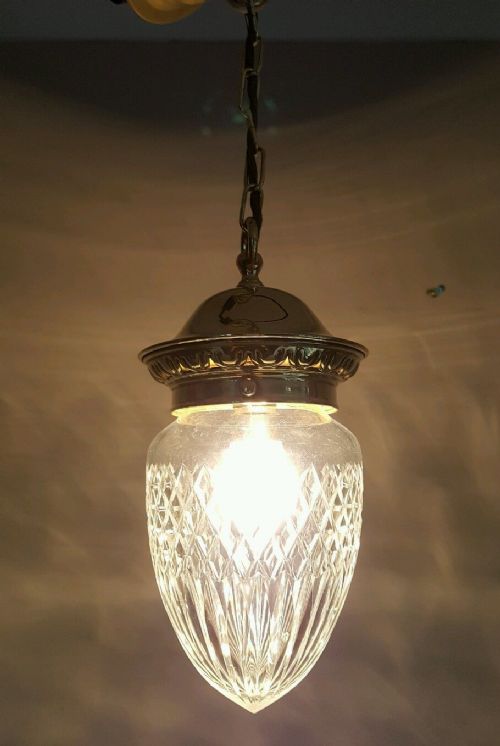 C1910 Pineapple Cut Crystal Ceiling Light