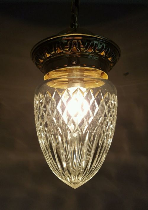 fig 1. c1910 Pineapple Cut Crystal Ceiling Light