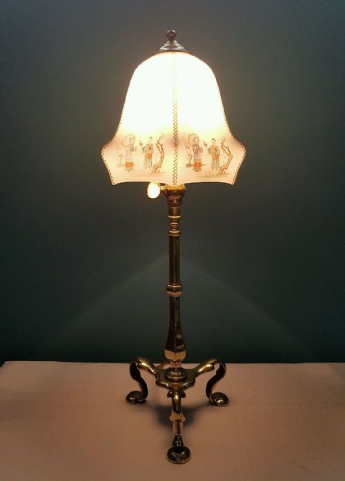 fig 1. C1900 Edwardian Railway Pullman Brass Table Lamp