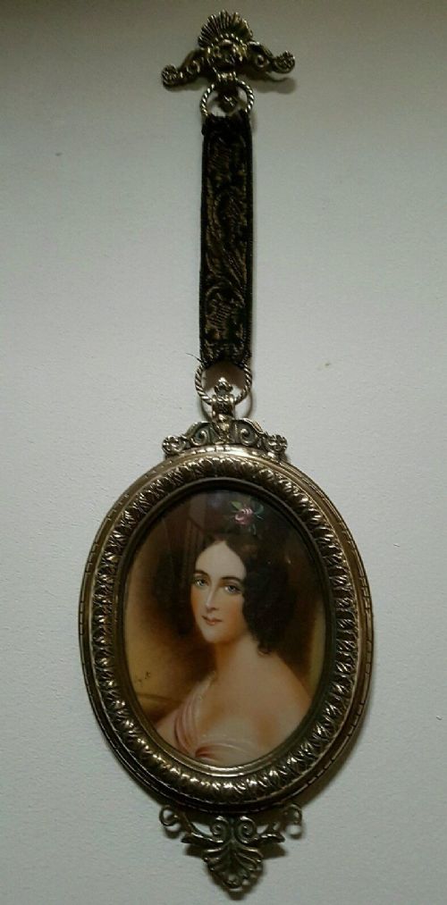 fig 1. c1900 French Miniature Portrait Signed