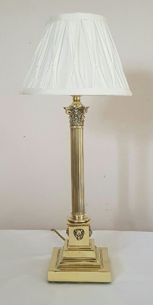 fig 1. C1920 Edwardian Corinthian Brass Table Lamp