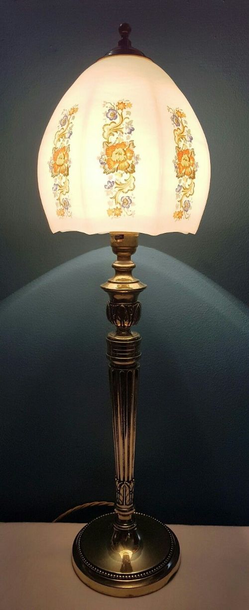 C1920 Edwardian Ornate Brass Table Lamp