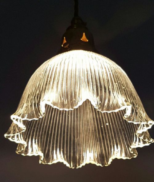 fig 1. Brass Holophane Ceiling Lamp