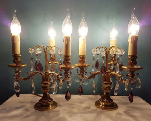 Pair of French Candelabra Table Lamps C1910
