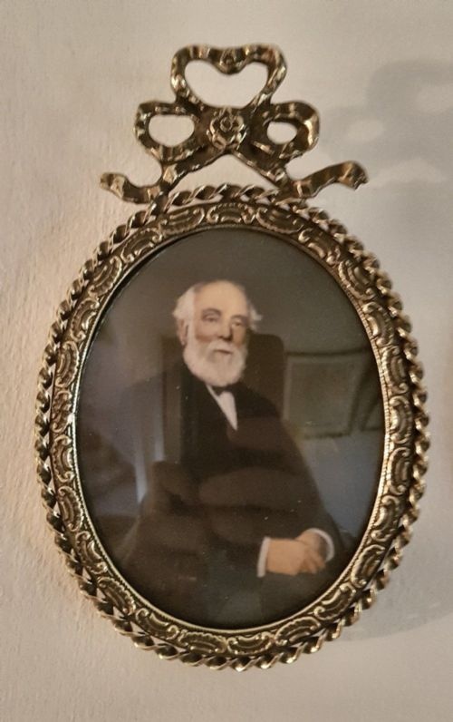 fig 1. Pair of Victorian Miniature Portraits Watercolour Bromides; Henry & Ann Booth