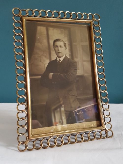 Victorian Brass Picture Frame; C1860 John Burton & Sons Leicester