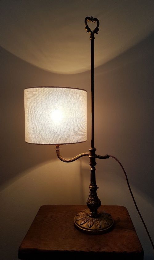 fig 1. French Gilt Brass Rise & Fall Table Lamp