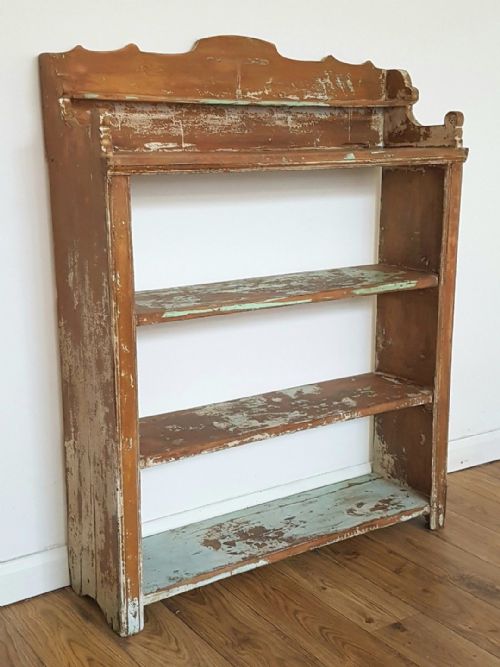 French 19th Century Pine Shabby Chic Open Bookcase
