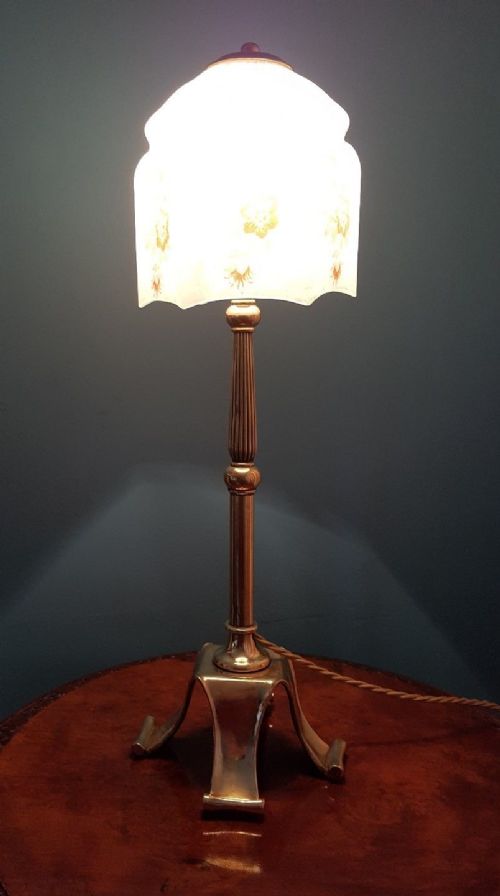 C1910 Edwardian Elegant Cast Brass Table Lamp