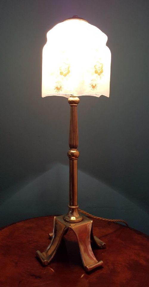 fig 1. C1910 Edwardian Elegant Cast Brass Table Lamp