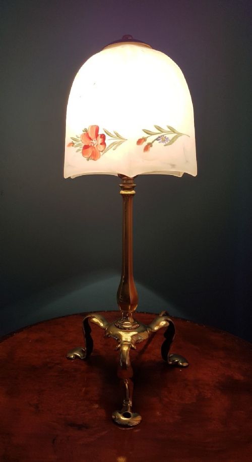Edwardian Cast Brass Pullman Table Lamp