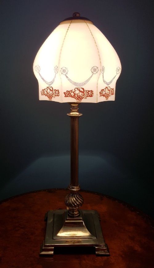C1910 Edwardian Cast Brass Table Lamp