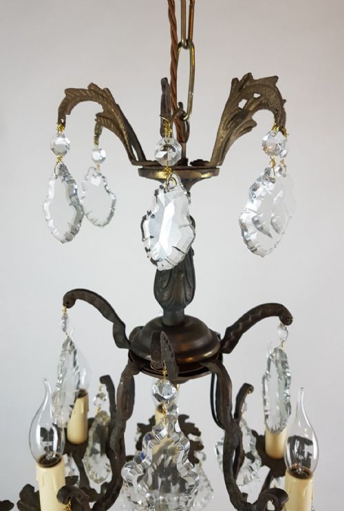 fig 11. c1910 12 Arm Gilt Brass Birdcage Chandelier