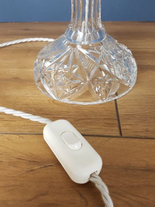 fig 4. c1920 Cut Crystal Mushroom Table Lamp