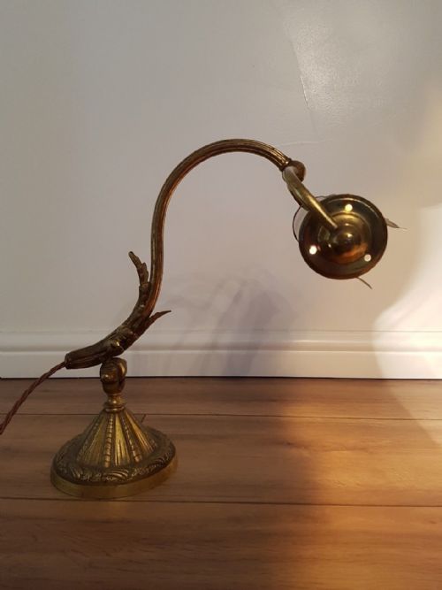 fig 3. c1920 French Decorated Piano Bankers Lamp; unpolished