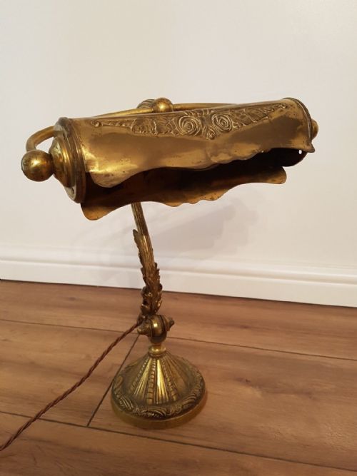 fig 5. c1920 French Decorated Piano Bankers Lamp; unpolished