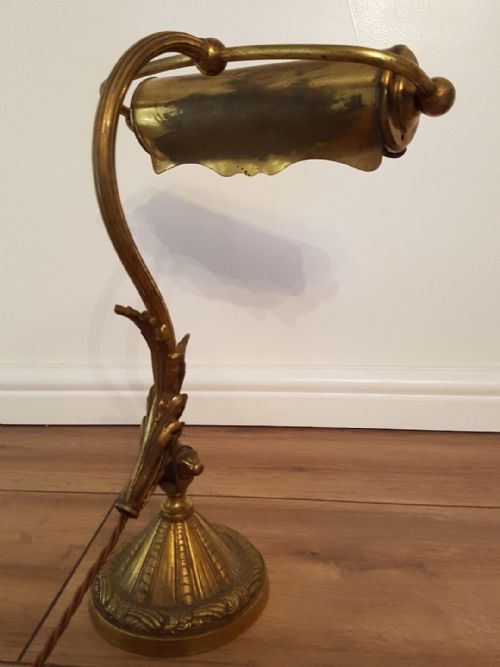 fig 6. c1920 French Decorated Piano Bankers Lamp; unpolished