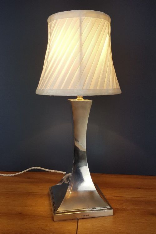 Silver Plated Charles Hawksworth & John Eyre Table Lamp; Pat Tested