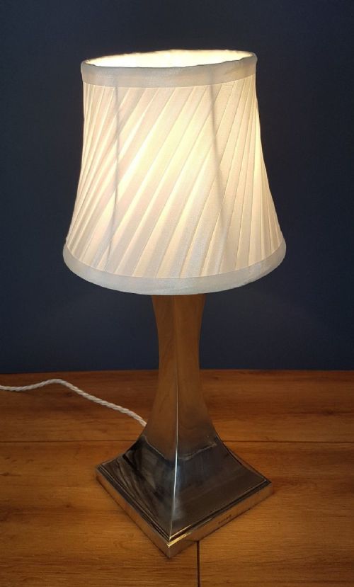 fig 2. Silver Plated Charles Hawksworth & John Eyre Table Lamp; PAT Tested