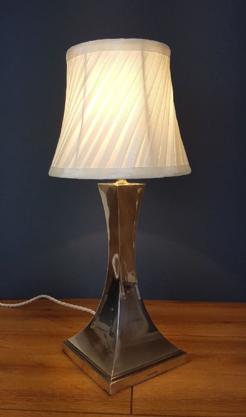 fig 6. Silver Plated Charles Hawksworth & John Eyre Table Lamp; PAT Tested