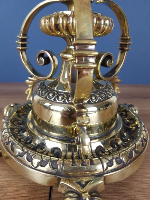 fig 6. Ornate Brass Table Lamp with Twisted Pleat Shade; Registration Marked