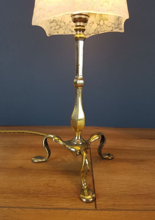 fig 2. Distressed Silver Plated Brass Pullman Table Lamp with Distressed Ceramic Shade