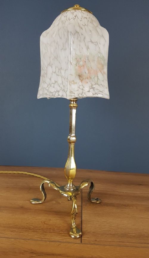 fig 3. Distressed Silver Plated Brass Pullman Table Lamp with Distressed Ceramic Shade