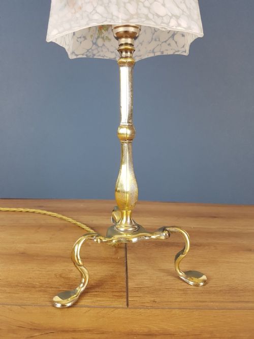 fig 4. Distressed Silver Plated Brass Pullman Table Lamp with Distressed Ceramic Shade