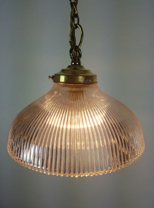 fig 2. c1910 Flat Holophane Ceiling Light; Fully Rewired.