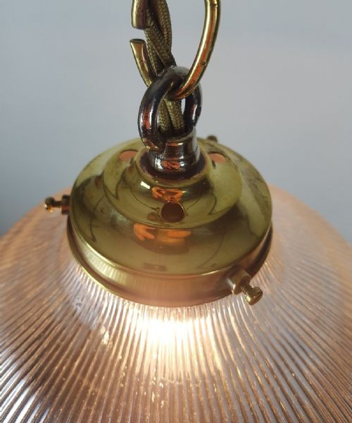 fig 4. c1910 Flat Holophane Ceiling Light; Fully Rewired.