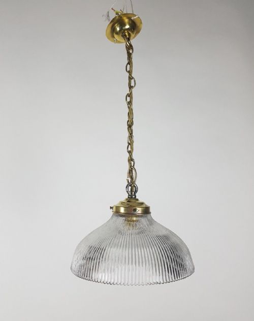 fig 5. c1910 Flat Holophane Ceiling Light; Fully Rewired.