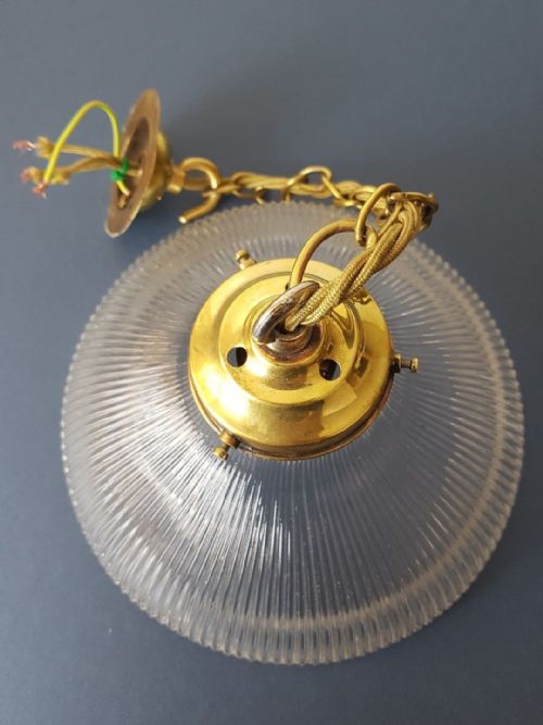fig 6. c1910 Flat Holophane Ceiling Light; Fully Rewired.