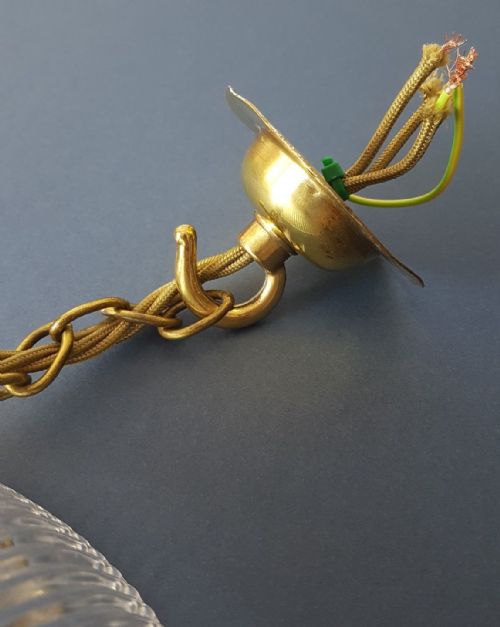 fig 7. c1910 Flat Holophane Ceiling Light; Fully Rewired.