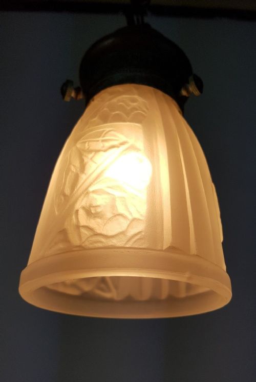 fig 8. Set of 3 Gothic French Ceiling Lights with Original Distressed Galleries