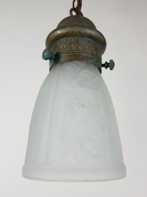 fig 9. Set of 3 Gothic French Ceiling Lights with Original Distressed Galleries