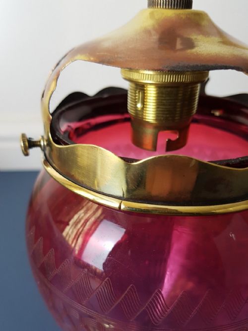 fig 5. Etched Cranberry Glass Ceiling Light
