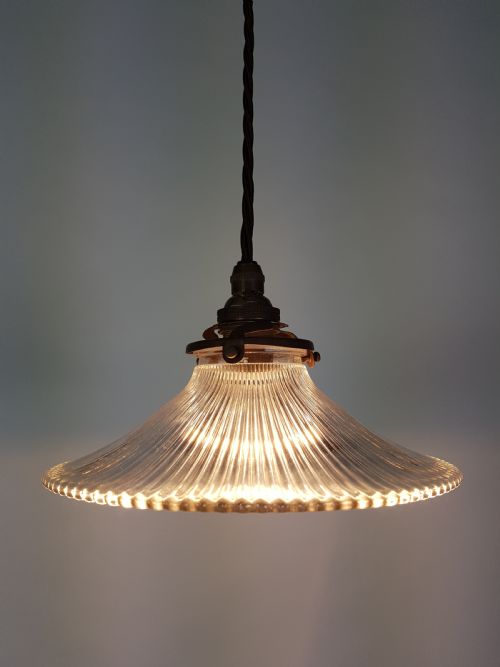C1920 French Holophane Pagoda Ceiling Light (No 1 of 6 Available)
