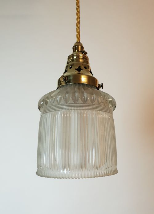 Very Unusual Holophane Ceiling Light, Rewired