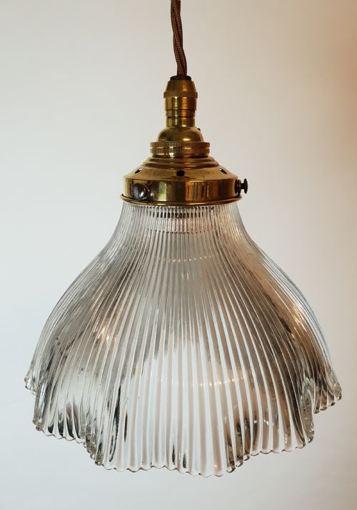 Single Holophane Ceiling Light,  Rewired
