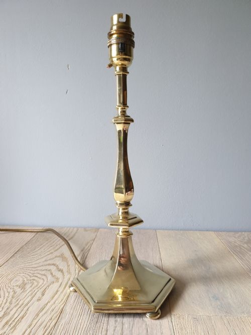 Cast Brass Table Lamp, Rewired and Pat Tested