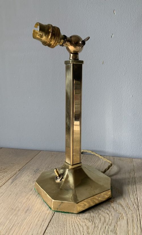1920’S Adjustable Desk Table Lamp Base; Rewired and Pat Tested